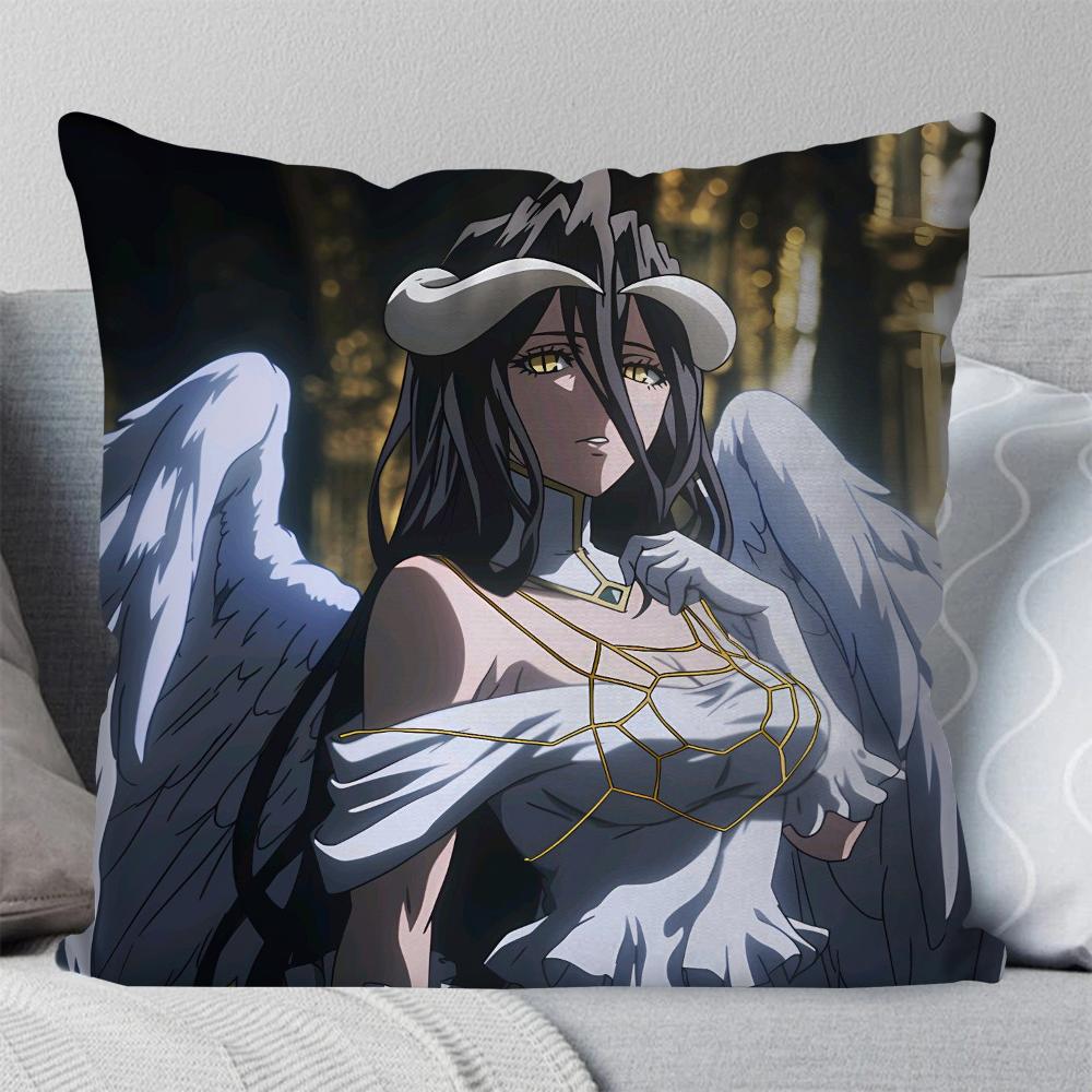 Anime OVERLORD Albedo Pillow Case Square Pillow Bedroom Sofa Leisure Comfort Cushion Car Living Room Home Decoration 40X40