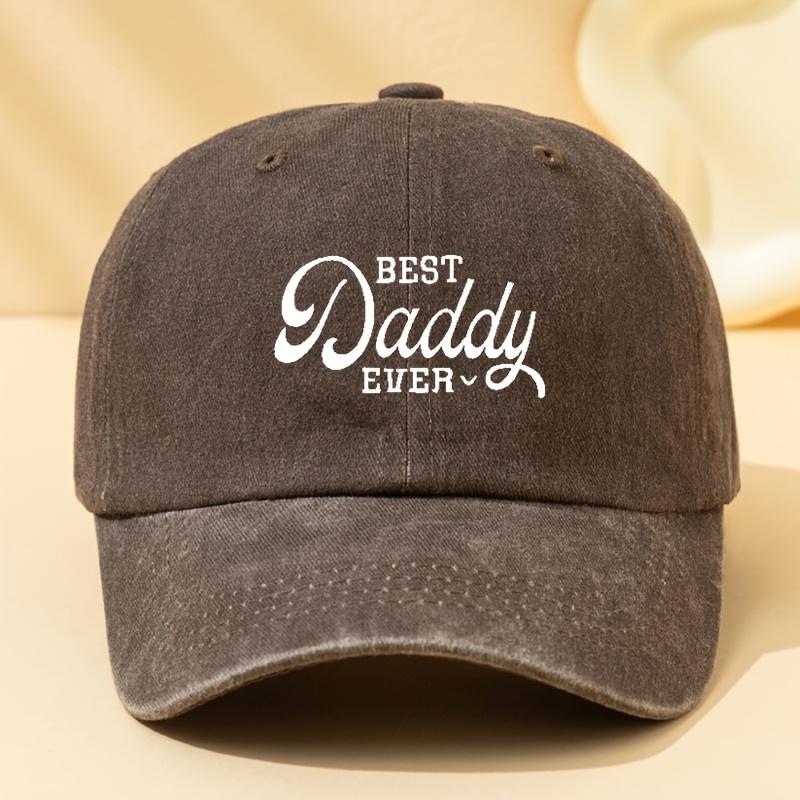 Adjustable Best Dad Letter Print Baseball Cap Unisex Curved Brim Visor