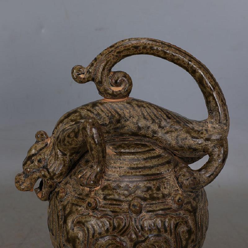 Song Dynasty-Inspired Celadon Dragon Teapot Replica
