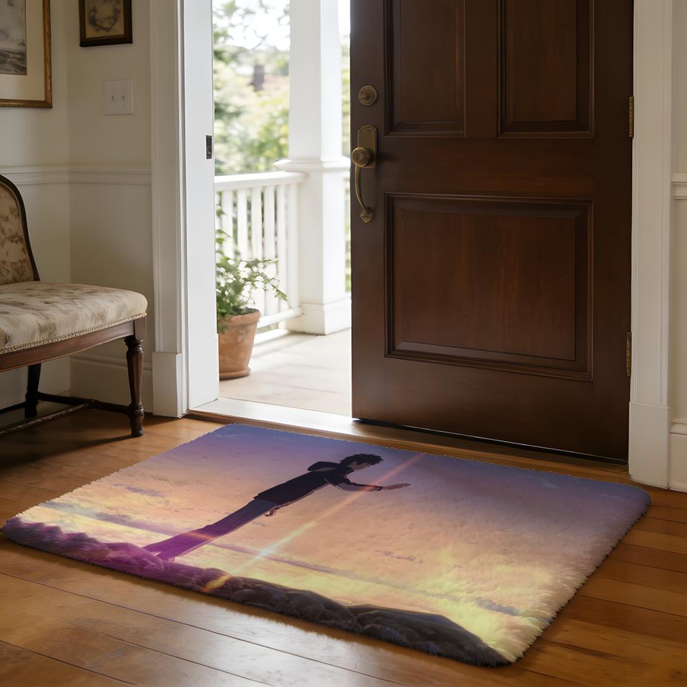 Anime Yyour Nname Hot Floor Mat Soft Flannel Absorbent Mat Non-Slip Rug Home Bedroom Bathroom