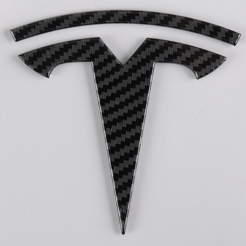 For Tesla Model 3 Mode Y Zinc Alloy Car Front Hood Logo Sticker Styling Auto Body Rear Trunk Emblem With Radian Accessories