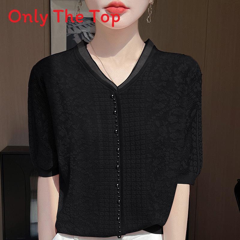 Tencel V Neck Short Sleeve T Shirt For Women Summer Lightweight Breathable Fashion
