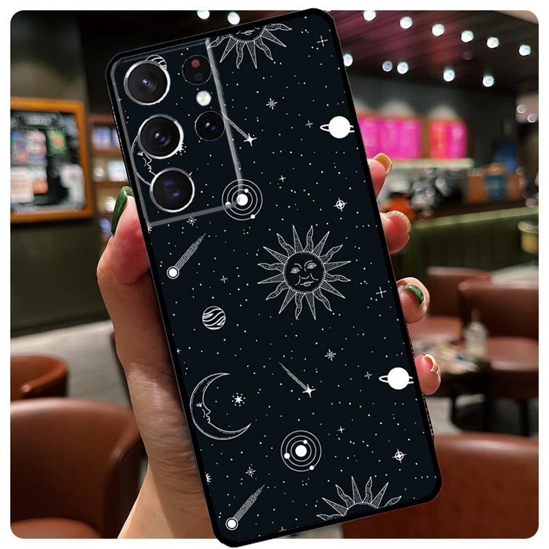 Sun And Moon Star Phone Case For Samsung Galaxy S24 Ultra S20 S21 S22 S23 S25 Ultra S9 S10 Plus S25 FE Cover