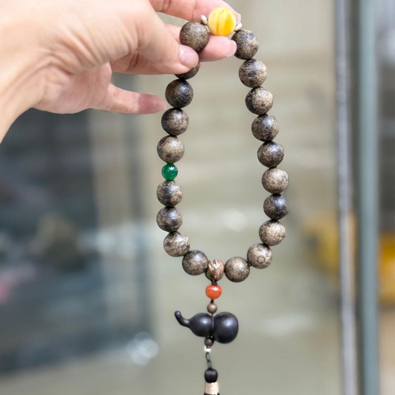 Nha Trang White Ky Nam Ebony Bead Car Hanging & Handheld Bracelet