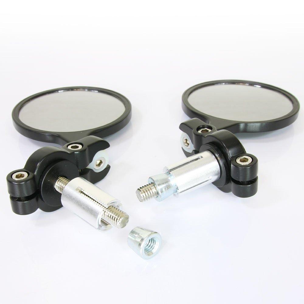 Bar End Mirrors with a Secure Viewing Convex Left and Right Set for Motorcycles Round, Ball-jointed Angle, Mirrors,