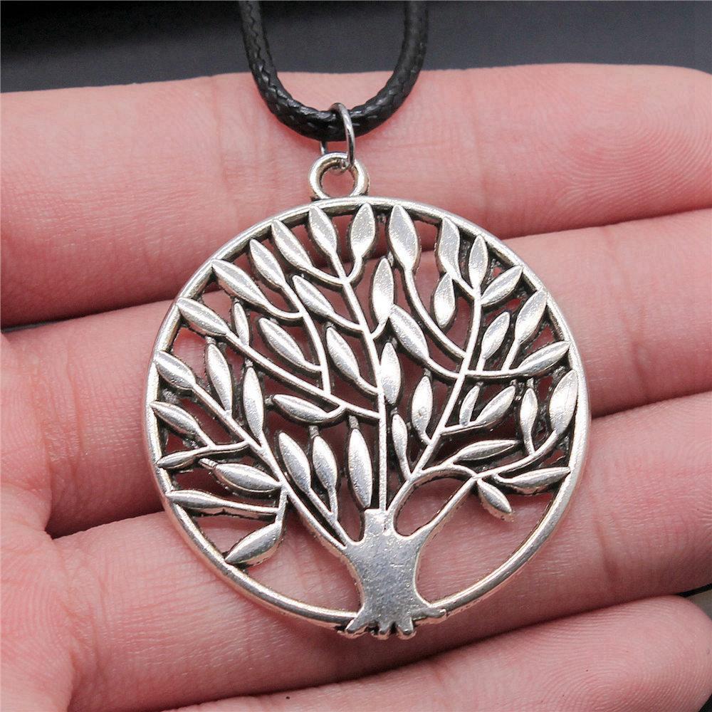 Tree of Life Nature Growth Pendant Antique Bronze Metal Daughter Choker Necklace Trendy Gift