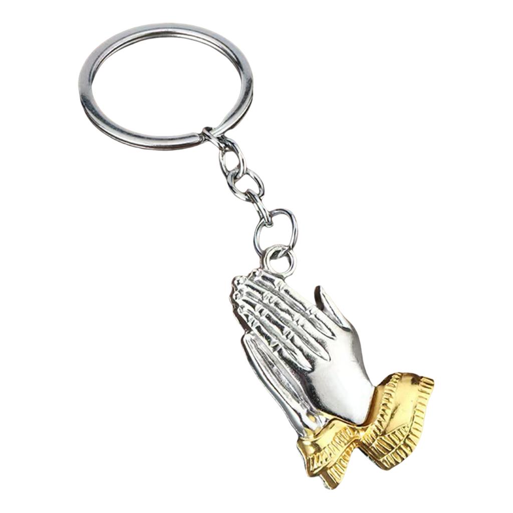 Exquisites Praying Hand Pendant Alloy Prayer Hands Pendant for Key Bags Car Home Decors Adding Touch of Warmth