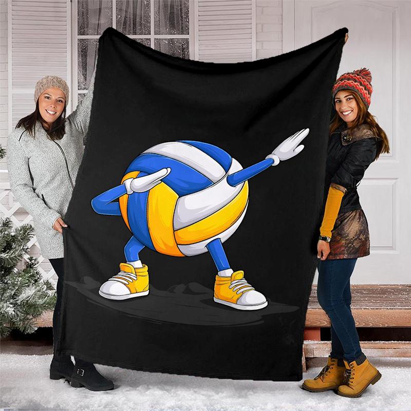 Volleyball Theme Printed Blanket - Perfect for Couch, Bed, Travel & Outdoor Use | Machine Washable, Cozy & Durable.