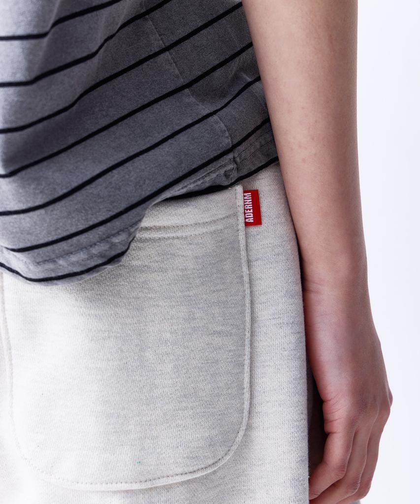 ADERNM Soft Flow Bermuda Elastic Waist Pants White Melange