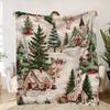 Festive Christmas Trees Print Blanket Soft and Warm Commemorative for Unforgettable Moments-Perfect Holiday Gift for Classmates