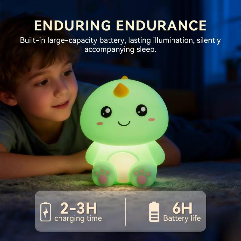Creative Dinosaur Night Light,Touch-Sensitive Dimmable Bedside Lamp,Timer-Enabled Desk Lamp, Ideal for Home Decor or as a Gift