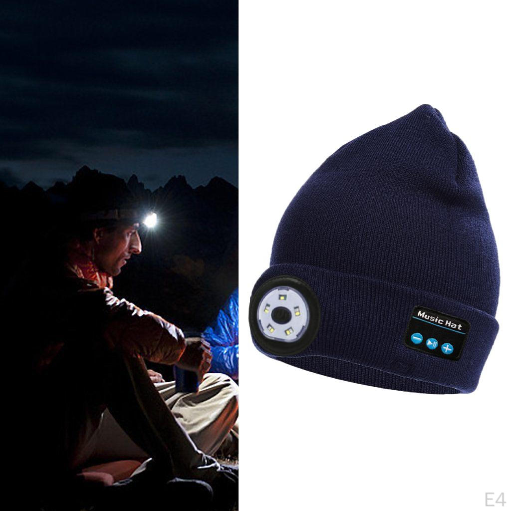 for Men Sports , Rechargeable Outdoor Hiking Flashlight Hat with Speaker Gifts Lovers