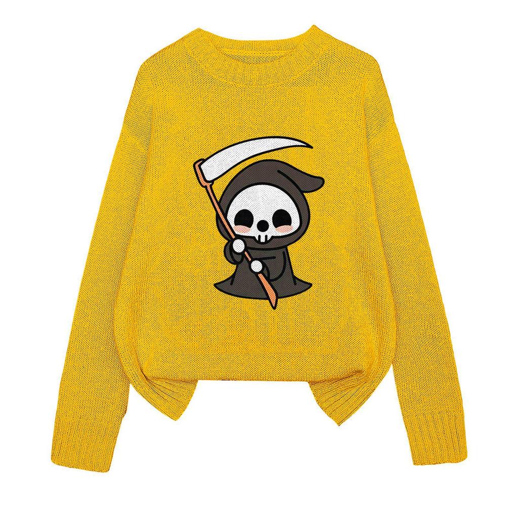 YZH-4 Halloween Printed Long Sleeve Autumn Pullover Sweater