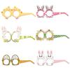 Celebration Rabbit Easter Paper Glasses Photo Prop Set For Kids Adults And