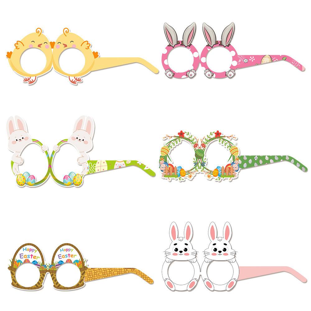 Celebration Rabbit Easter Paper Glasses Photo Prop Set For Kids Adults And