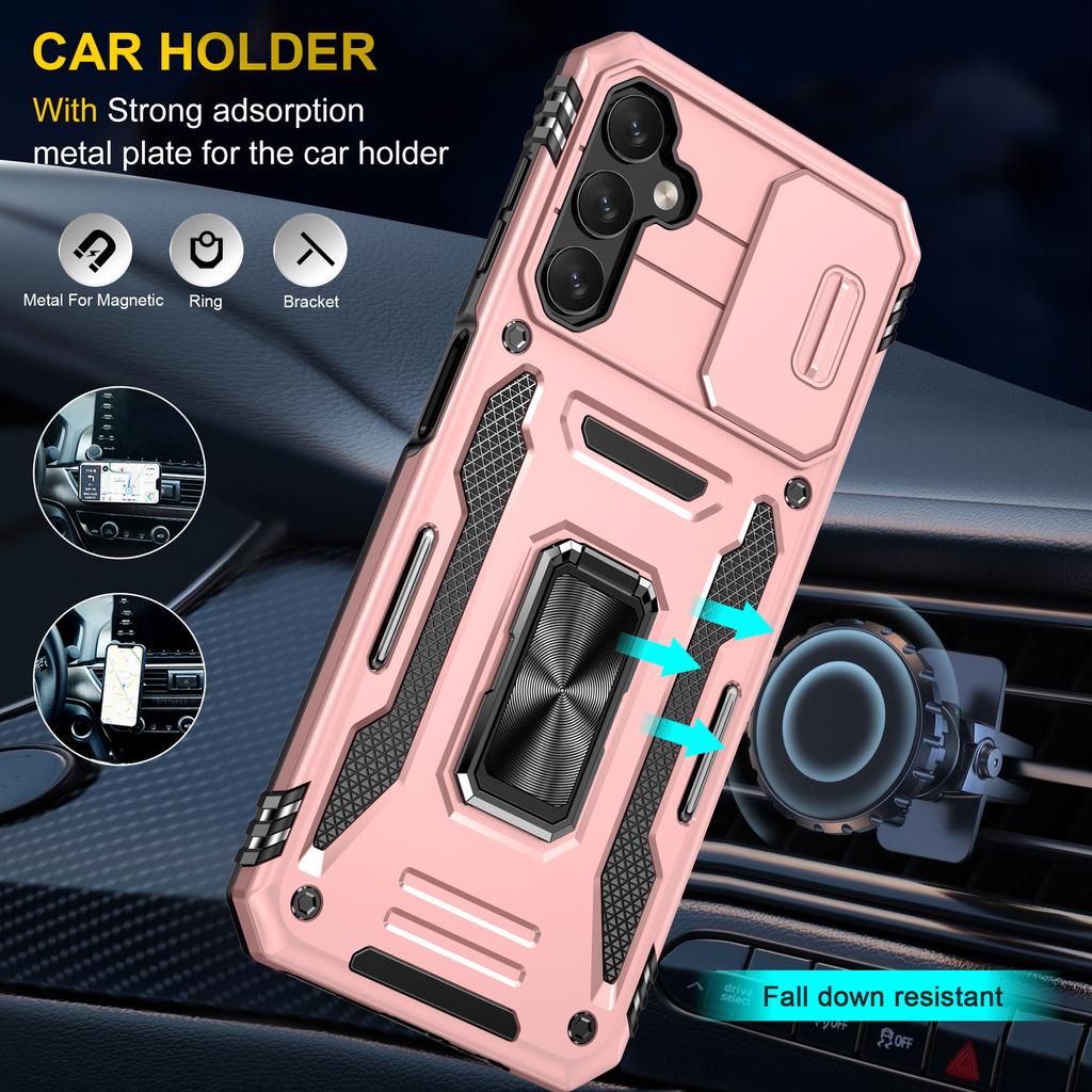Armor Series For Samsung Galaxy A05s 4G Case Slide Lens Shield PC+TPU Anti-fall Phone Cover