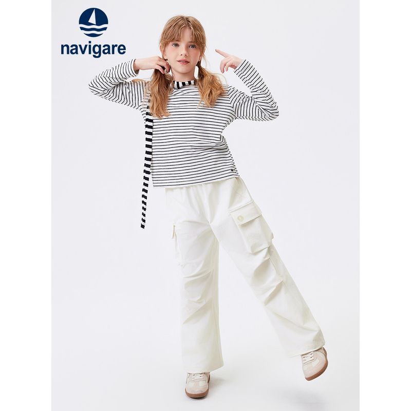 Navigare Italy Small Sailboat Children's Pants 2026 Spring and Autumn Outdoor Casual Thin Girls' Cargo Pants