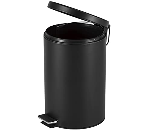 [BLKP] PEARL METAL Slow-Closing Pedal Bin, 12L, Limited Edition, Matte Black, N-7817