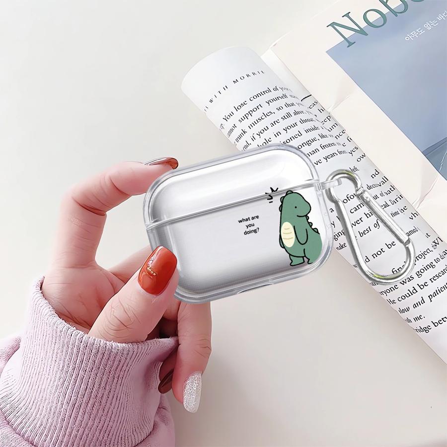 Couple Cute Dinosaur Case For Airpods Pro3 Pro2 3 4 1 2 Pro Clear Earphone Cases Cover