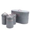 Set da 4 pezzi: Porta pane e barattoli in ferro per cucina, Caffè, Tè, Zucchero, Porta pane in metallo per piano di lavoro