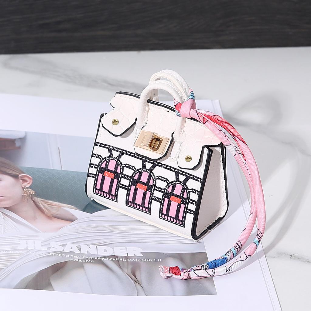 Internet-Berühmtheit neuer Aufkleber Diamant glänzend Haus Mini kleine Tasche Anhänger Kopfhörer Tasche Multifunktionale Münztasche Kreativ