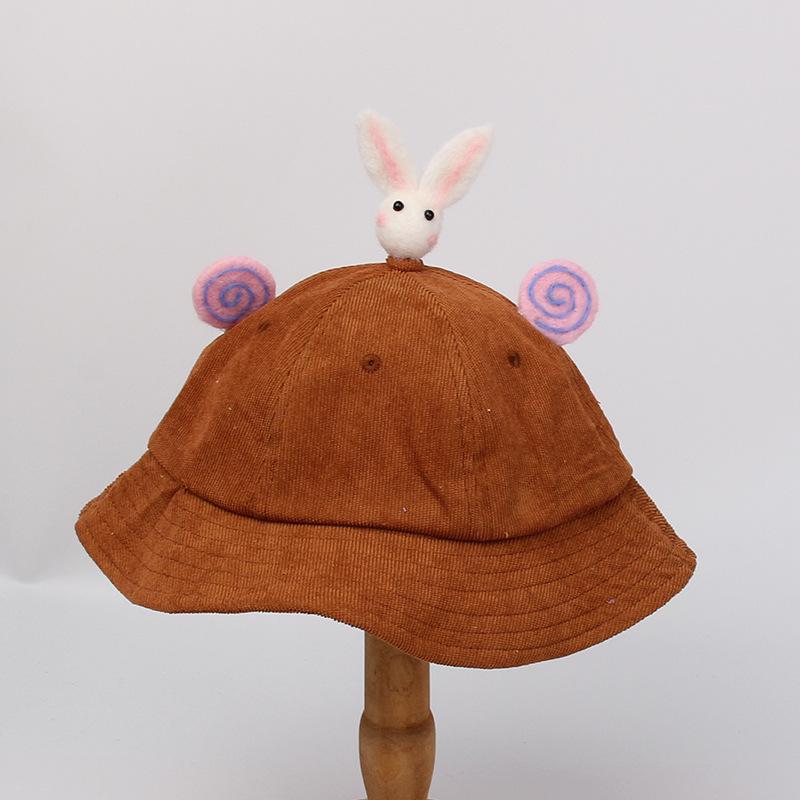 Baby bucket hat parent-child sunscreen bean tooth rabbit small yellow hat kawaii children sunscreen