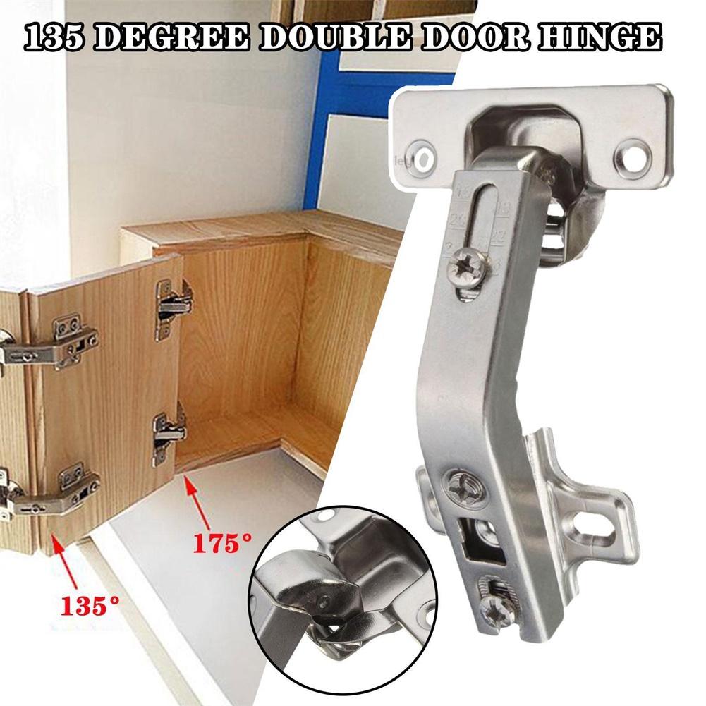 Corner Cabinet Door Hinges Kitchen Cupboard 135 Degree With Screws Furniture Soft Close Damper Buffer Hinges Door Hardware