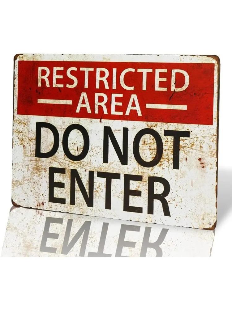 

Restricted Area - Do Not Enter Metal Wall Sculpture|Retro Tin,Halloween&Christmas Gift,Bar/Music Club Decor 20x30cm（7.8x11.8inch）