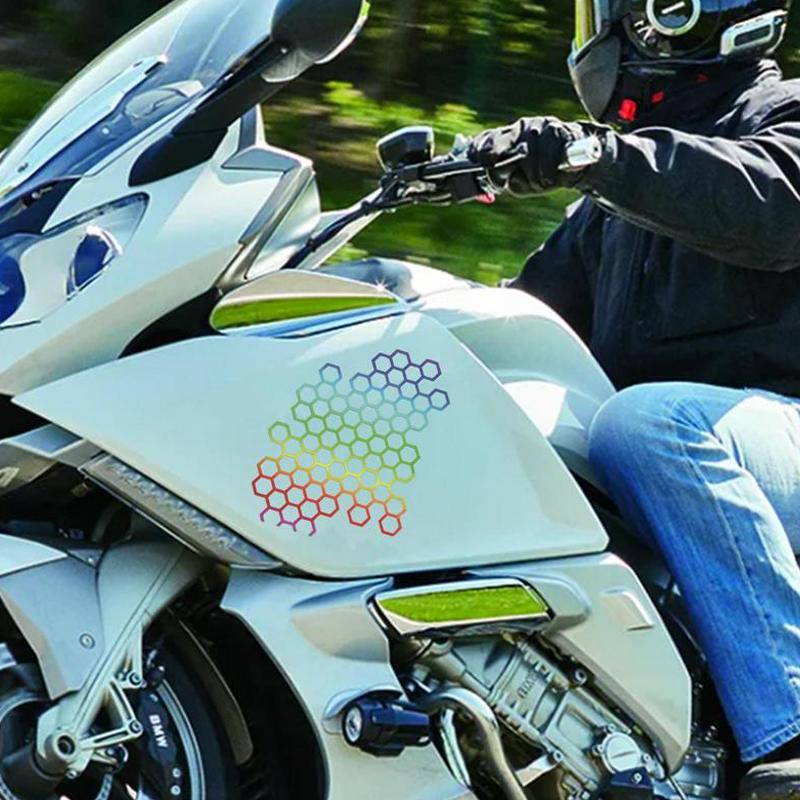 Reflektierende Waben-Autoaufkleber Elektro-Motorrad-Karosserieaufkleber Personalisierte Waben-Tuning Kreative Karo-Autoaufkleber