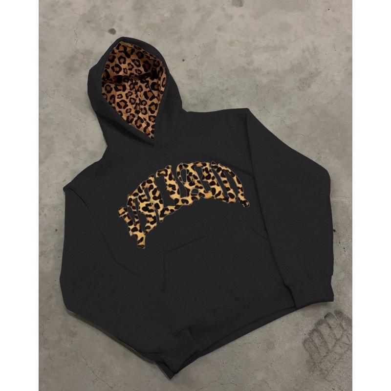2025 Unisex Y2K Leo-Print Besticktes Hoodie- und Hosen-Set