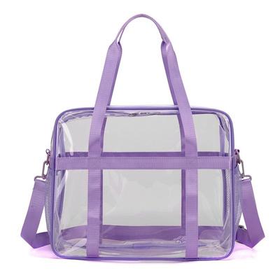 Large Capacity Transparent Crossbody Bag Waterproof Portable Washing Storage Bag PVC Material Lightweight Beach Swimming Bag