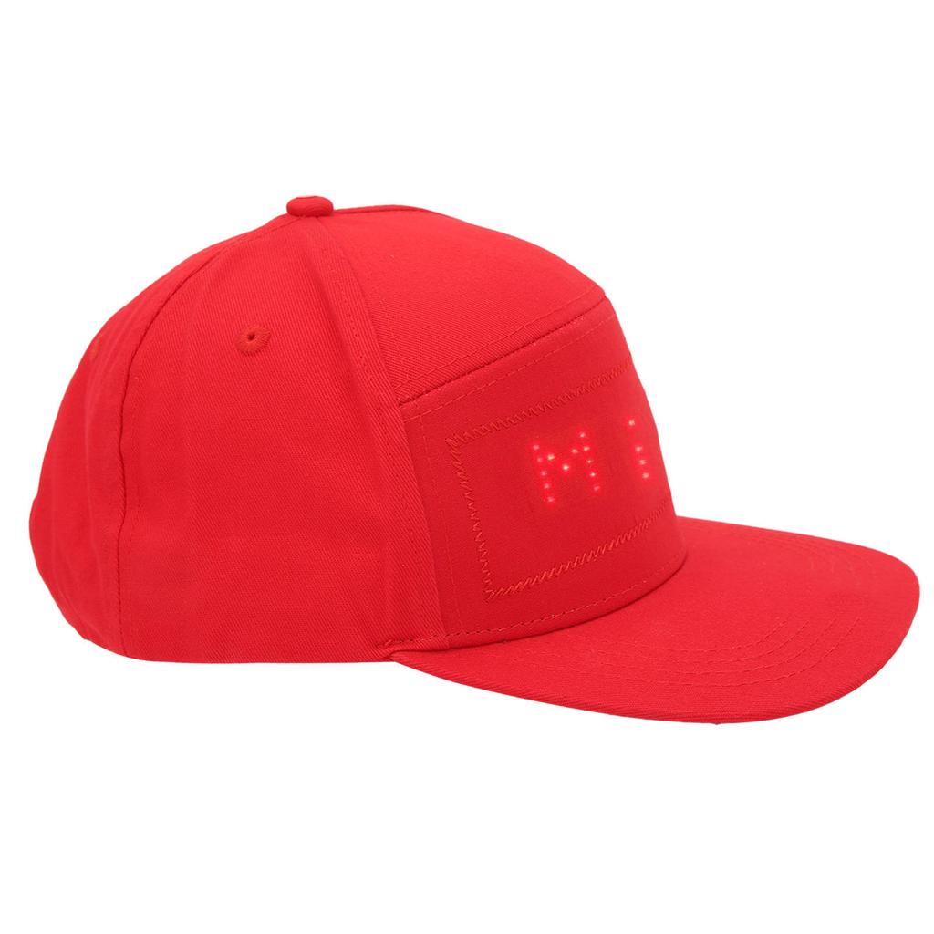Pure Color LED Display Cap Cell Phone Editable Bluetooth Led Message Smart Hat for Halloween Red