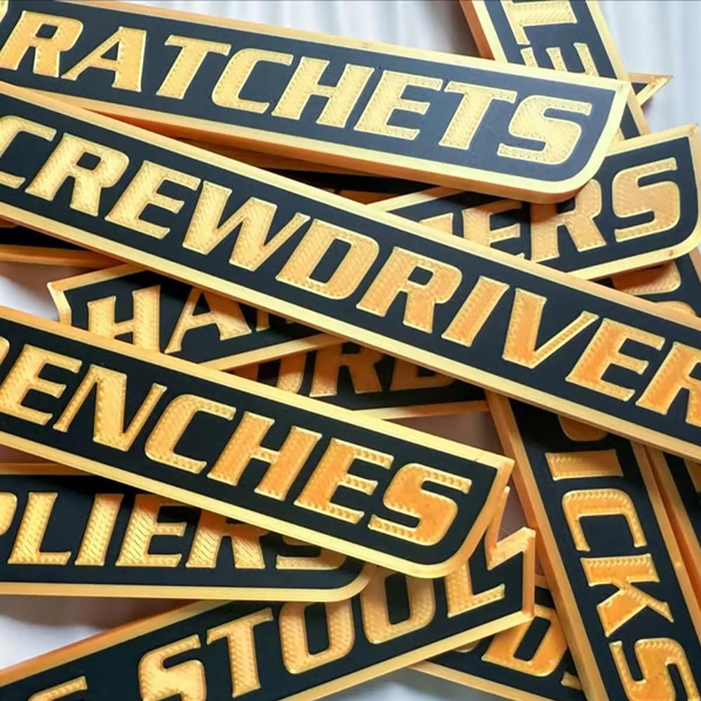 12 Pack Magnetic Toolbox Labels 3D-Printed Reusable Tool Box Organizing Accessories General Purpose