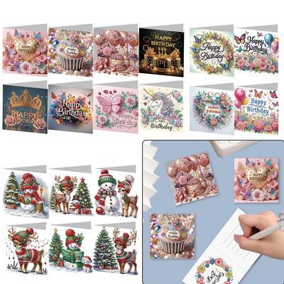 Karty Diamond Art DIY Malowanie diamentami Karta podarunkowa Ręcznie robione Kartki świąteczne Diamond Art Rękodzieło na urodziny Święto Dziękczynienia