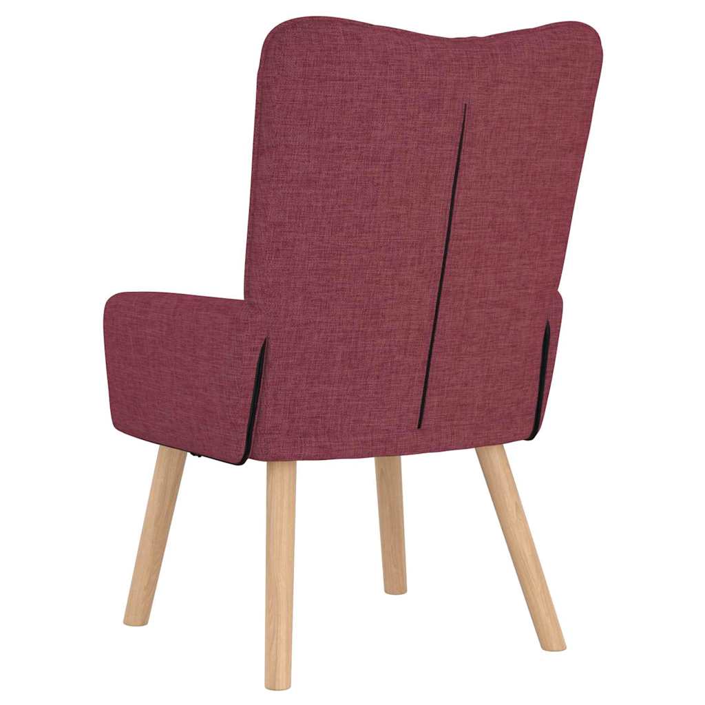 Armchair Burgundy Red 63 X 67 X 94 Cm Fabric and Plywood