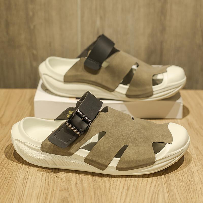 Men's Shoes Male Summer Sandals Comfy Indoor Garden Clogs Wrapped Toe Closed Toe Non-Slip Slippers with Arch Support  Trend