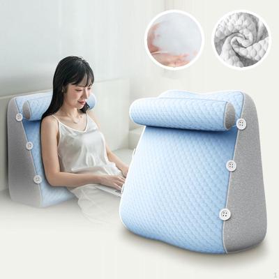 Wedge Pillow for Headboard Back Cushion Sitting Up, Reading or Working Triangular Bed