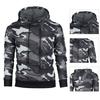 Men Hoodie Camouflage Hooded Drawstring Zipper Decoration Fall Hoodie for Daily Wear