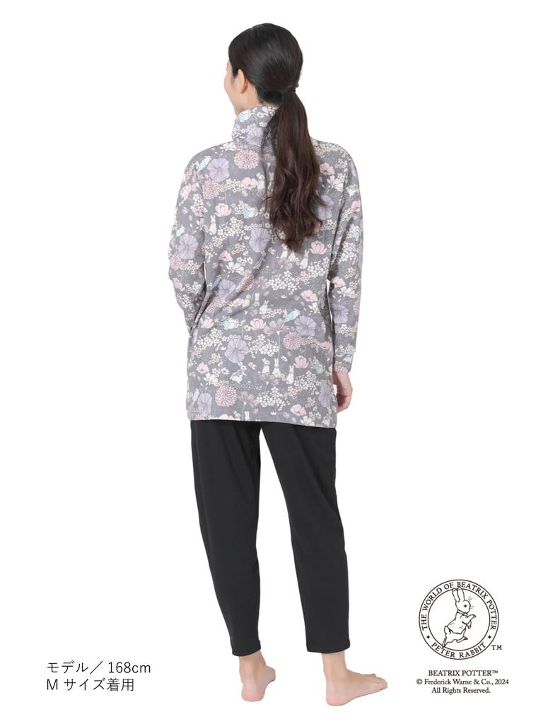 Repose Time Long Sleeve Plus Loose Cute Peter Garden Print Authentic Cotton Absorbent Women's Pajamas, Sizes, Loungewear, Fit, Rabbit™ Pajamas, Blend,