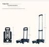 Foldable Grocery Cart with Sturdy Aluminum Pull Rod, Durable Wheels, Lightweight Hand Trolley for Cargo and Luggage