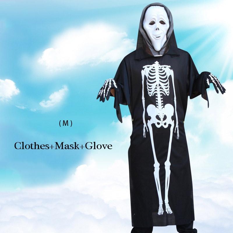 Premium Quality Halloween Costume Masquerade With Human Skeleton Ghost And Devil Mask