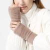 Thick Half Mittens Faux Fur Plush Gloves Protable Fingerless Gloves  for Women Girl