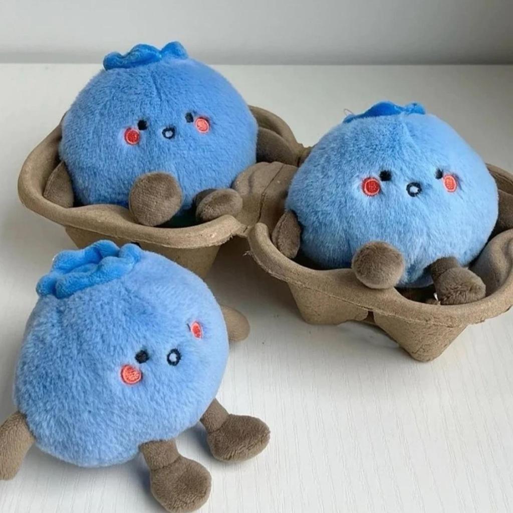 10cm simulation new innocent blueberry doll stuffed plush toy cartoon anime cute pillow for children's birthday gift fun doll