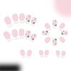 Press On Nail Short Square False Nail French Tip Flower Nail Manicure Decoration Nail Art Accesories For Women 24Pcs