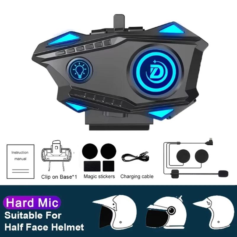 Bluetooth5.4 Motorcycle Helmet Headset Wireless Handsfree Mic Headphones Music Player With Noise Reduction For Motorbike Rider