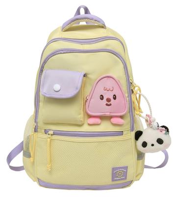 YYBEIQII Women's Large Capacity Cute School Backpack for Middle and High School Girls, Korean Style, Lightweight Backpack with Stylish Ribbon and