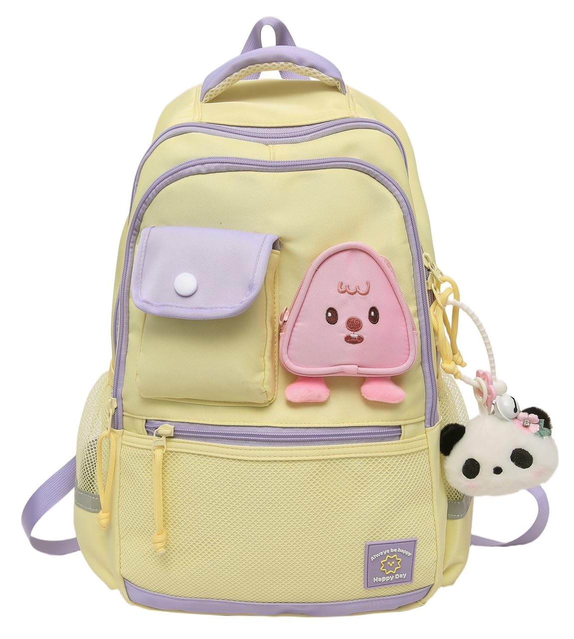 

YYBEIQII Women s Large Capacity Cute School Backpack for Middle and High School Girls, Korean Style, Lightweight Backpack with Stylish Ribbon and
