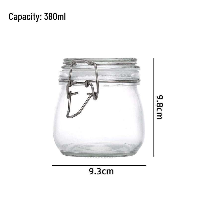 Glass Storage Jar with Stainless Steel Buckle for Tea, Grains, and Cereals