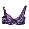Sexy Lace Bra with Shoulder Strap Breathable Seamless Fit Hollow Out Bralette Push-up Bra Embroidery
