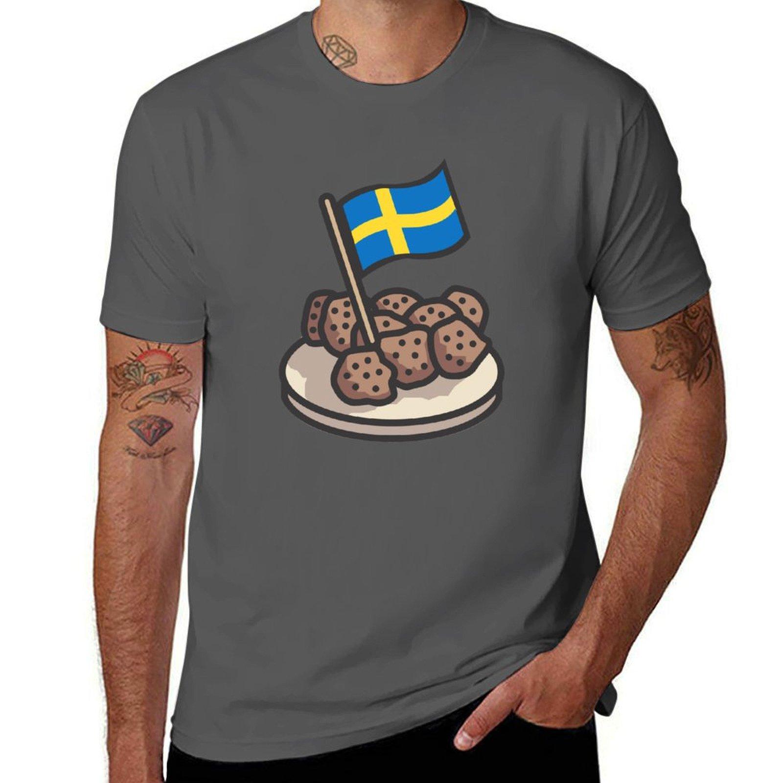 

Swedish Meatballs / Funny Sweden Gift T-Shirt man t shirts cotton t shirt man cotton T-Shirt 4XL